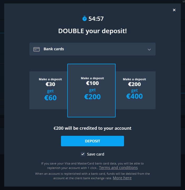 OlympTrade Bonus on deposit