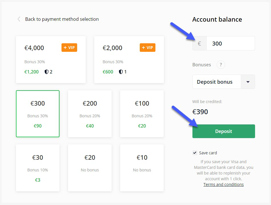 Top up your trading account