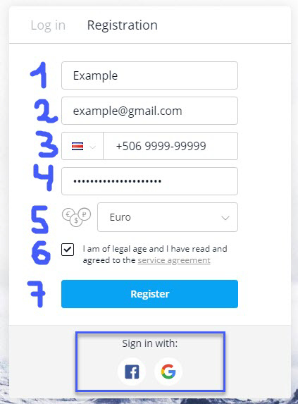 OlympTrade Registration information